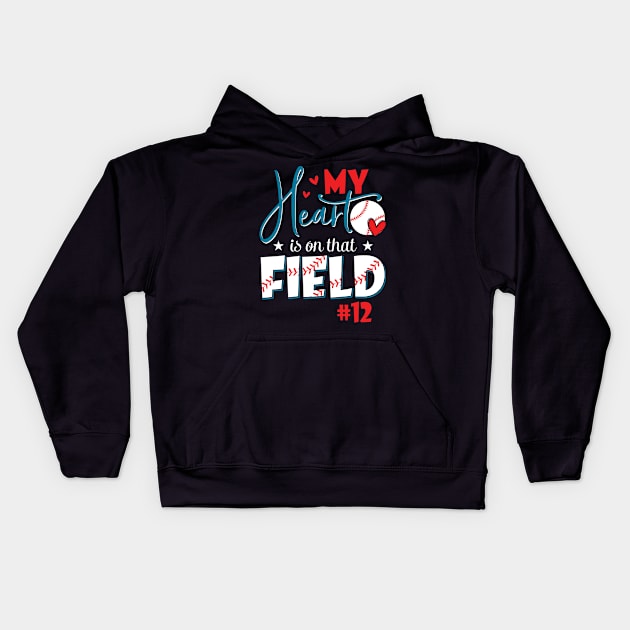 My heart Is On That Field Baseball Player Gift For Men Women Kids Hoodie by truong-artist-C